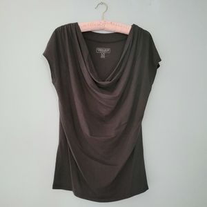 Black drape neck top